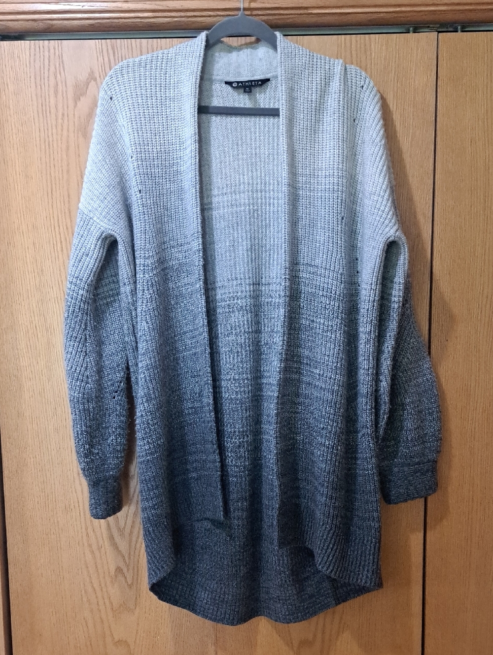 Athleta Gray Ombre Open-Front Cardigan